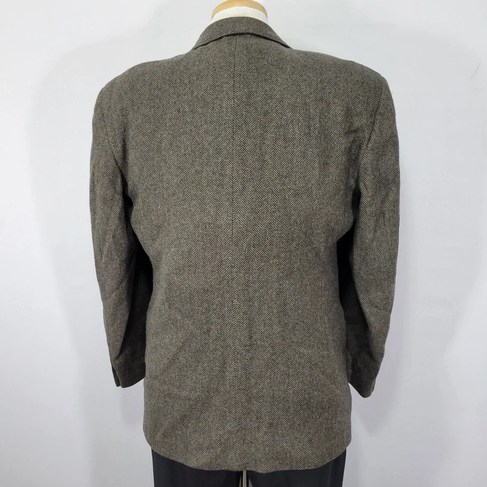 Rivera Collection Men's Tweed Sport Coat Two‎ Button Brown Herringbone about 43R